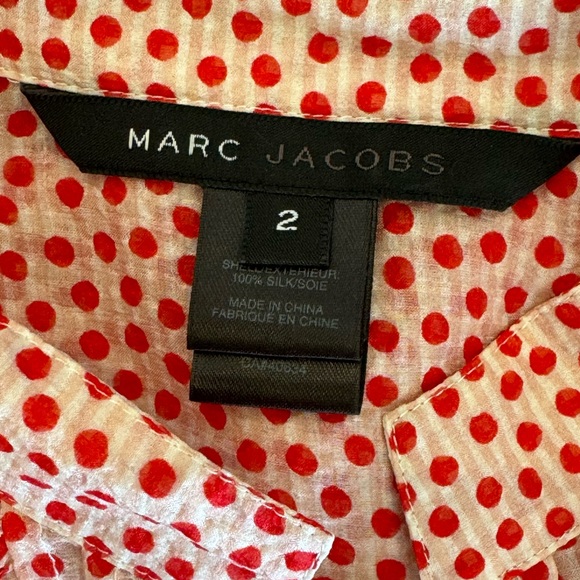 Marc Jacobs Silk Polka Dot Top - Size 2 - Picture 7 of 10